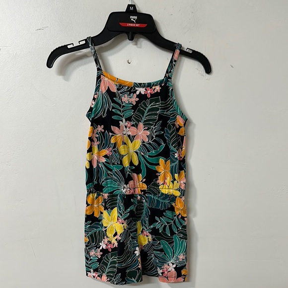 Old Navy Floral Kids Romper - Black, Yellow, Pink, Green - Picture 1 of 2